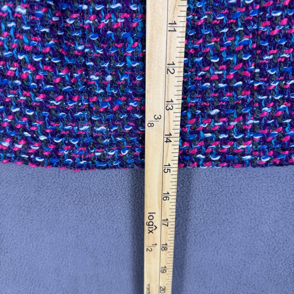 J.Crew Mini Skirt Sz 0 Tweed Wool Blend Pink Purple Zipper Trim Very Cute! - Picture 6 of 10